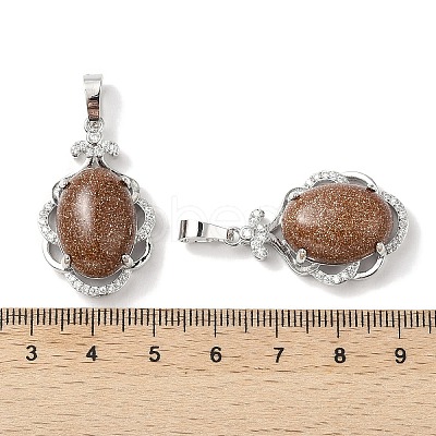 Synthetic Goldstone Oval Pendants G-NH0025-15P-02-1