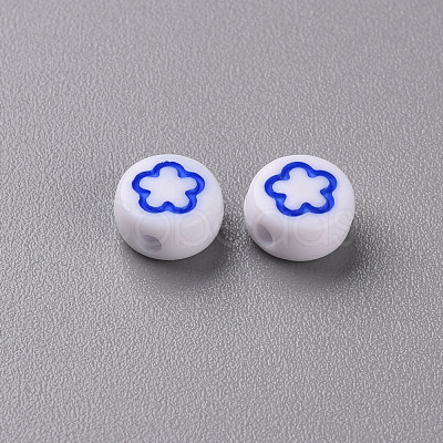 White Opaque Acrylic Beads MACR-N008-41A-1