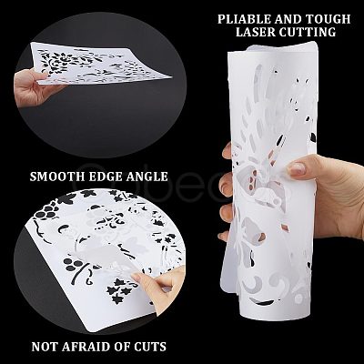 Gorgecraft 10Pcs 10 Styles PP Plastic Hollow Out Drawing Painting Stencils Templates DIY-GF0007-35-1