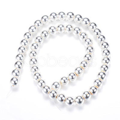 Electroplate Non-magnetic Synthetic Hematite Bead Strands G-Q466-10mm-02-1