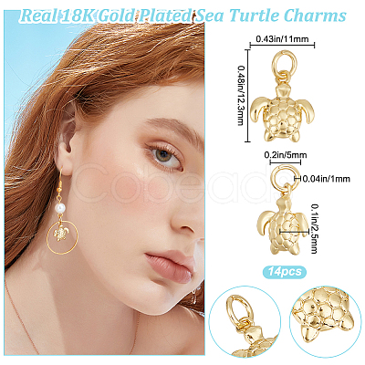 Beebeecraft 14Pcs Brass Charms KK-BBC0012-62-1