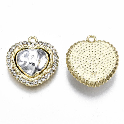 Rack Plating Alloy Crystal Rhinestone Pendants PALLOY-S132-217B-RS-1