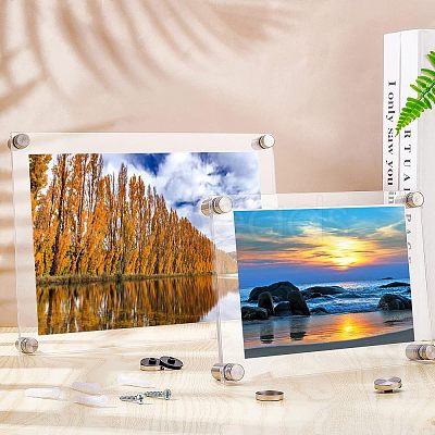 Nbeads 2 Sets 2 Style Rectangle Acrylic Photo Frame AJEW-NB0003-82-1