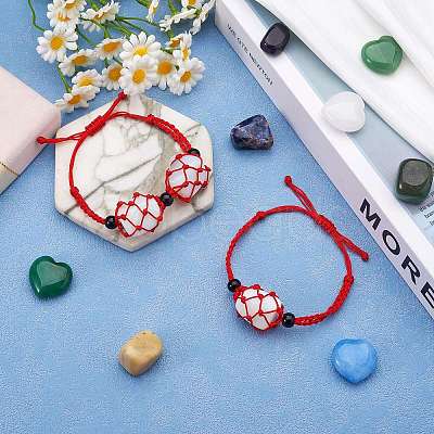 Adjustable Braided Nylon Cord Macrame Pouch Bracelet Making AJEW-SW00013-07-1