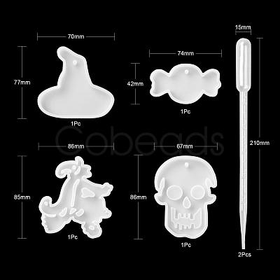 Halloween DIY Pendants Resin Silicone Molds DIY-LS0001-14-1