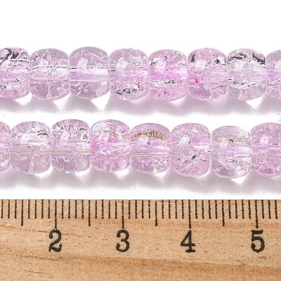 Transparent Spray Painting Crackle Glass Beads Strands GLAA-NH0001-05B-1