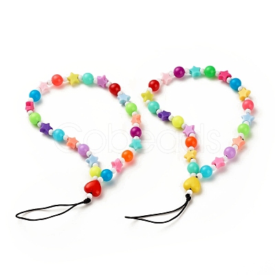 Opaque Acrylic Beads Mobile Straps HJEW-JM00679-1