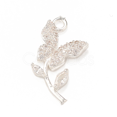 Brass Micro Pave Cubic Zirconia Charms KK-P228-45S-1