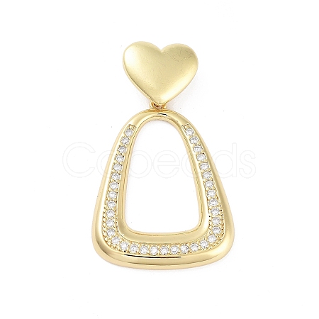 Rack Plating Brass Micro Pave Clear Cubic Zirconia Pendants KK-H474-19G-05-1