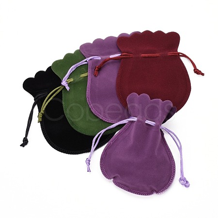 Velvet Bags Drawstring Jewelry Pouches TP-O002-B-M-1