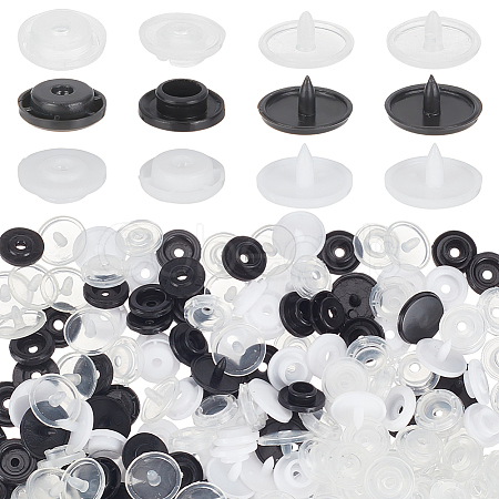  300 Sets 3 Styles Plastic Snap Buttons FIND-NB0004-09-1