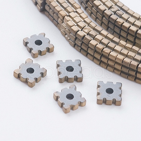 Vacuum Plating Electroplate Non-magnetic Synthetic Hematite Beads Strands G-F534-E01-1