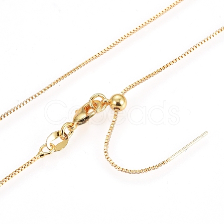 Adjustable Electroplate Brass Venetian Chain Necklaces X-MAK-L028-02G-1