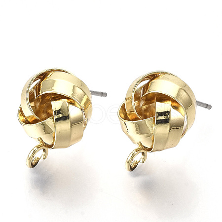 Iron Stud Earring Findings X-IFIN-T014-13G-NR-1
