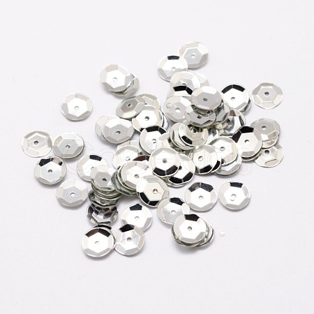 Plastic Paillette Beads X-PVC-A001-5mm-08-1