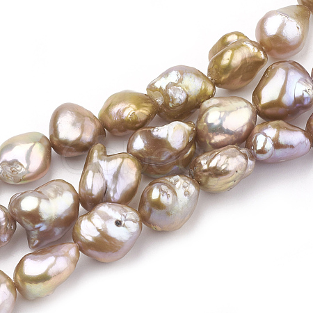 Natural Baroque Pearl Keshi Pearl Beads Strands PEAR-S012-70A-1