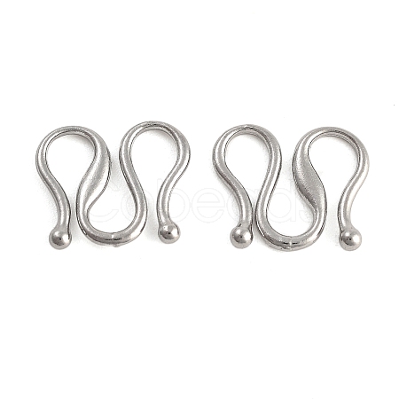 Non-Tarnish 304 Stainless Steel S-Hook Clasps STAS-L082-005P-1