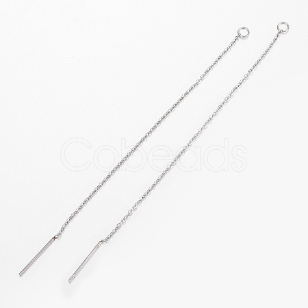 304 Stainless Steel Chain Stud Earring Findings STAS-H434-58P-1