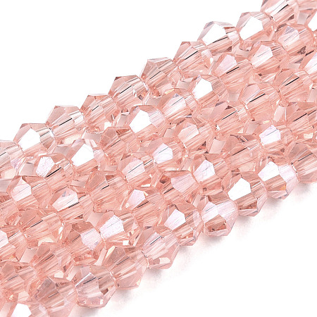Transparent Electroplate Glass Beads Strands GLAA-F029-2mm-C15-1