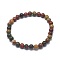 Natural Polychrome Jasper/Picasso Stone/Picasso Jasper Bead Stretch Bracelets, Round, 2-1/8 inch~2-3/8 inch(5.5~6cm), Bead: 8mm