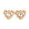 Alloy Crystal Rhinestone Pendants, Heart Charms, Clear, 18.5x19x5mm, Hole: 2mm