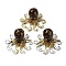 Octopus Resin Figurines, Reiki Gold Foil Natural Tiger Eye Chips Inside for Home Office Desk Decoration, 101x97x44mm