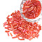 Transparent Colours Rainbow Glass Bugle Beads, AB Color, Round, FireBrick, 6x1.8mm, Hole: 0.6mm