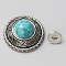 Zinc Alloy Buttons, with Synthetic Turquoise and Iron Screws, for Purse, Bags, Leather Crafts Decoration, Flat Round, Turquoise, 20x9.5mm, Hole: 2.5mm