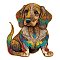 Wooden Puzzles, Children Intelligence Toys, Dog, 380x280mm