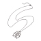 Crystal Stone Cage Pendant Necklaces, 304 Stainless Steel Cable Chain Necklaces, Stainless Steel Color, 23.43 inch(59.5cm)