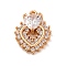 Brass Micro Pave Clear Cubic Zirconia Pendants, Heart, Real 18K Gold Plated, 16.5x12.5x4mm, Hole: 1.2mm