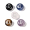 Natural Mixed Gemstone Beads, Flat Round with Letter, Letter D, 8.5~9x5~5.5mm, Hole: 1.2mm