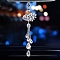 Metal Rhinestone Swan Pendant Decorations, Glass Teardrop Tassel for Car Rearview Mirror Hanging Ornament, Crystal, 290mm