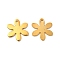 201 Stainless Steel Charms, Flower Charm, Real 24K Gold Plated, 13x11.5x0.5mm, Hole: 1.2mm