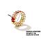 Chic Western Hip-hop Double-row Brass Rhinestone Ring Jewelry for Women, Colorful, Inner Diameter: 18mm