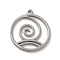 Non-Tarnish 304 Stainless Steel Pendants, Laser Cut, Vortex Charm, Stainless Steel Color, 17x15x1mm, Hole: 1.2mm