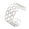 304 Stainless Steel Hollow Open Cuff Bangles, Platinum, Inner Diameter: 2-5/8 inch(6.7cm), 33mm