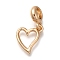 Rack Plating Alloy European Dangle Charms, Heart Outline Large Hole Charms, Golden, 24mm, Hole: 4.5mm