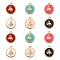 60Pcs 6 Colors Alloy Enamel Pendants, Light Gold, Flat Round with Bee, Mixed Color, 14x11x3.5mm, Hole: 1.6mm, 10pcs/color