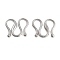 Non-Tarnish 304 Stainless Steel S-Hook Clasps, Stainless Steel Color, 10x11x1mm