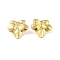 Ion Plating(IP) 304 Stainless Steel Stud Earrings for Women, Leaf, Real 18K Gold Plated, 22x23.8mm