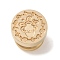 Golden Plated Round Shaped Wax Seal Brass Stamp Head, for Wax Seal Stamp, Constellation, Aquarius, 15x14mm, Hole: 7mm