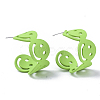 Spray Painted Eco-Friendly Iron Stud Earrings X-IFIN-R242-12A-NR-3
