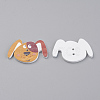 2-Hole Puppy Printed Wooden Buttons X-WOOD-S037-039-2