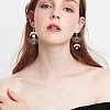 Alloy Moth with Natural Quartz Crystal Beaded Long Dangle Earrings JE985A-2