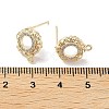 Brass Micro Pave Cubic Zirconia Stud Earring Findings KK-E107-18G-3