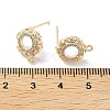 Brass Micro Pave Cubic Zirconia Stud Earring Findings KK-E107-18G-3