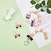 DICOSMETIC 12Pcs 6 Style Mother's Day Silicone Beads SIL-DC0001-44-5
