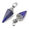 Dyed Natural Lapis Lazuli Faceted Cone Big Pendants G-P552-04P-02-2