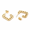 Ion Plating(IP) 304 Stainless Steel Chain Shape Stud Earrings EJEW-F283-03G-2